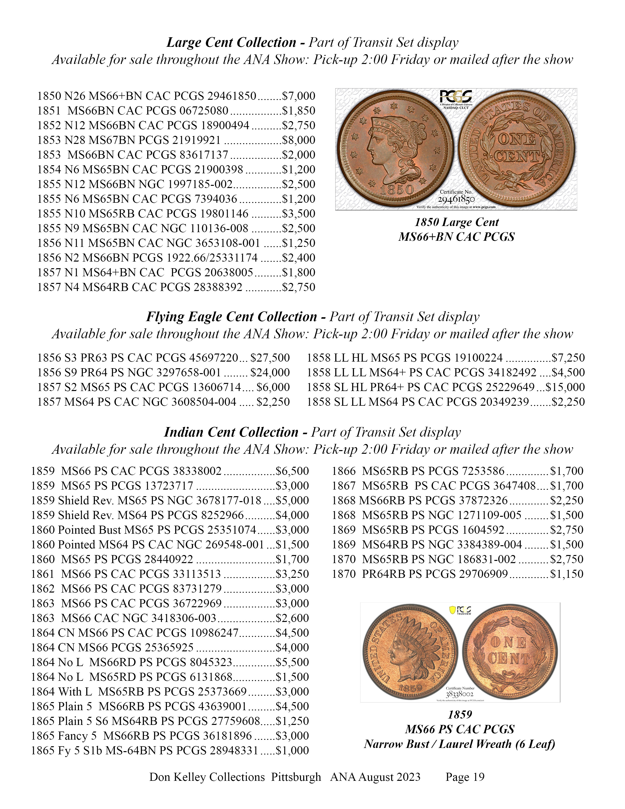 Don Kelley Indian cent collection