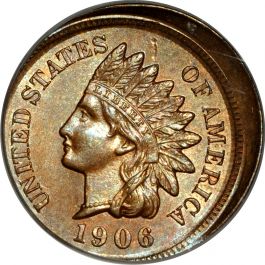 1906 Indian Cent MS63BN PCGS Mint State 63 Brown