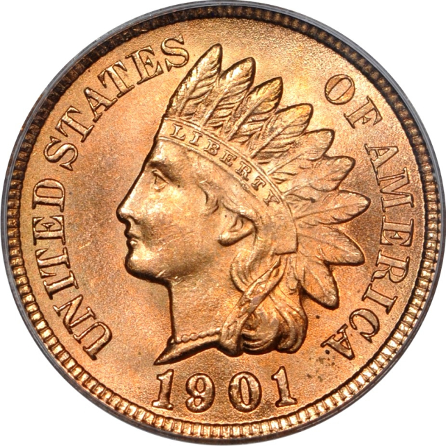 1901 1C Indian Cent PCGS MS64RD