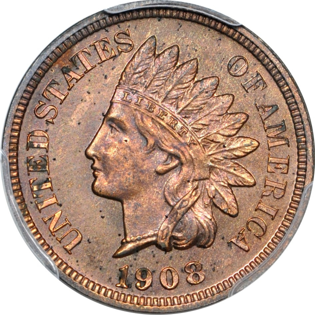 1908 1C Indian Cent PCGS PR63RB