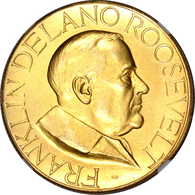 (1945) Gold Atlantic Charter Medal NGC UNC Details