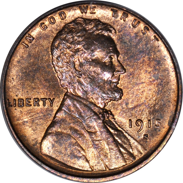 1915-S 1C Lincoln Cent PCGS MS64RB