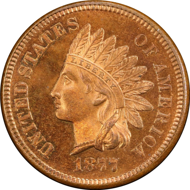 1877 1C Indian Cent PCGS PR65RB (PHOTO SEAL)