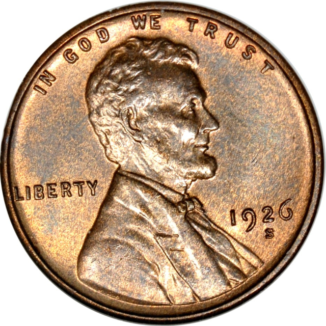 1926-S 1C Lincoln Cent NGC MS65RB OFH