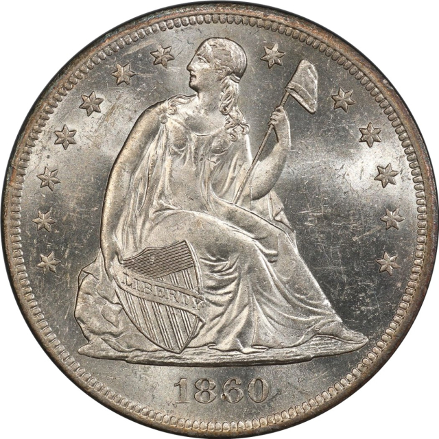 1860-O $1 Liberty Seated Dollar PCGS MS61 (CAC)