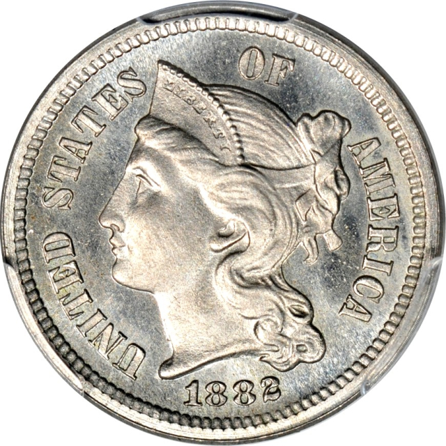 1882 3CN Three Cent Nickel PCGS PR66 (CAC)
