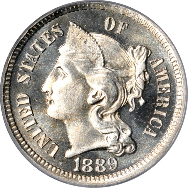 1889 3CN Three Cent Nickel PCGS PR67
