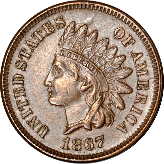 1867 1C Indian Cent Choice AU