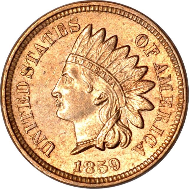 1859 1C Indian Cent UNC