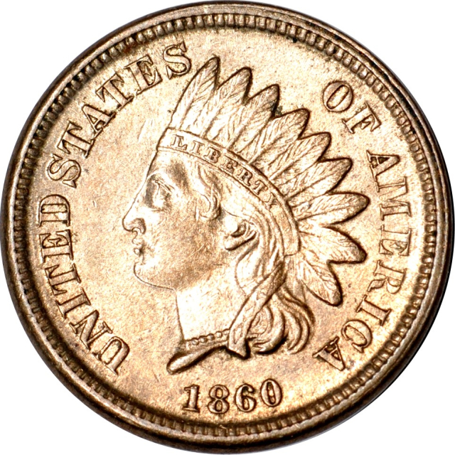 1860 T2 1C Indian Cent Gem AU