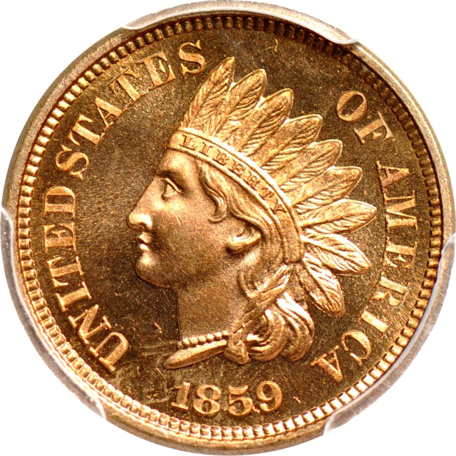 1859 1C Indian Cent PCGS PR65+ (PHOTO SEAL)