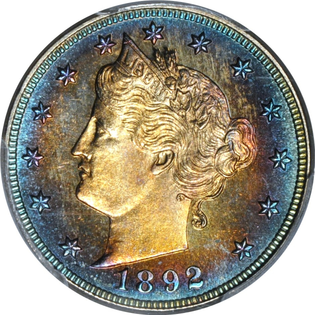 1892 5C Liberty Nickel PCGS PR Genuine UNC Det.(Questionable Color)