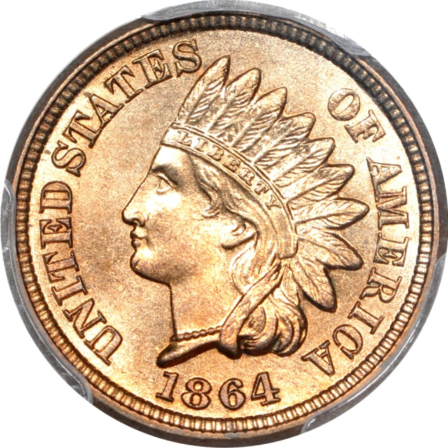 1864 1C Copper-Nickel Indian Cent PCGS MS65+ (PHOTO SEAL & CAC)
