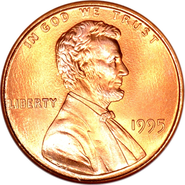 1995 1C Doubled Die Obverse Lincoln Memorial Cent NGC MS68RD