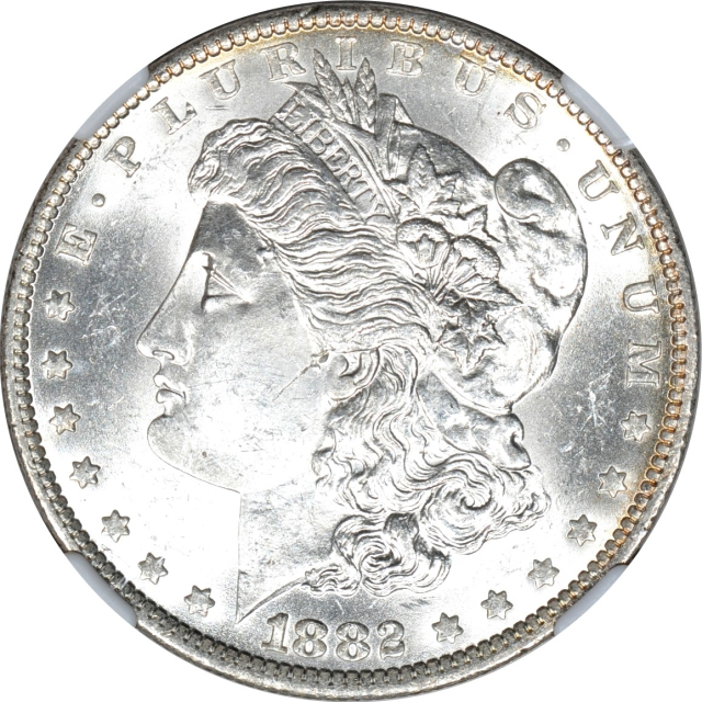 1882-O/S TOP-100 $1 VAM-5 Broken S Morgan Dollar NGC MS63