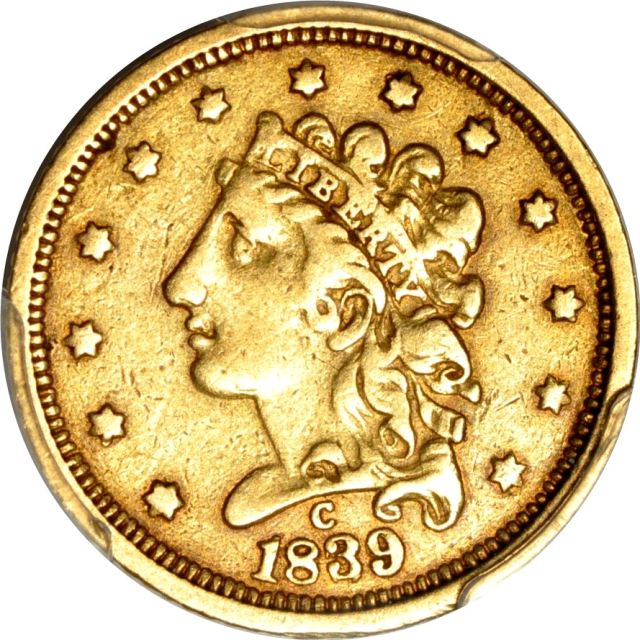 1839-C $2.50 Classic Head Gold Quarter Eagle PCGS VF30