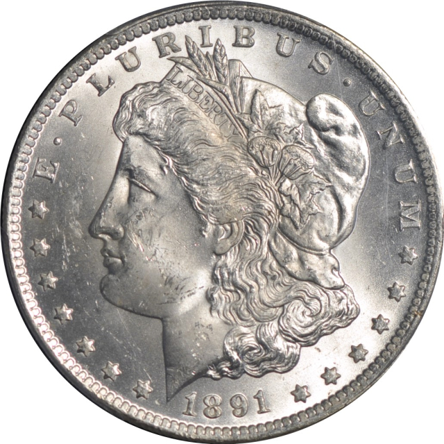 1891-CC $1 Morgan Dollar PCGS MS63+ VAM-3 Spitting Eagle