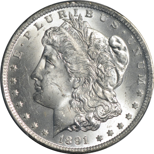 1891-CC $1 Morgan Dollar PCGS MS63+ VAM-3 Spitting Eagle