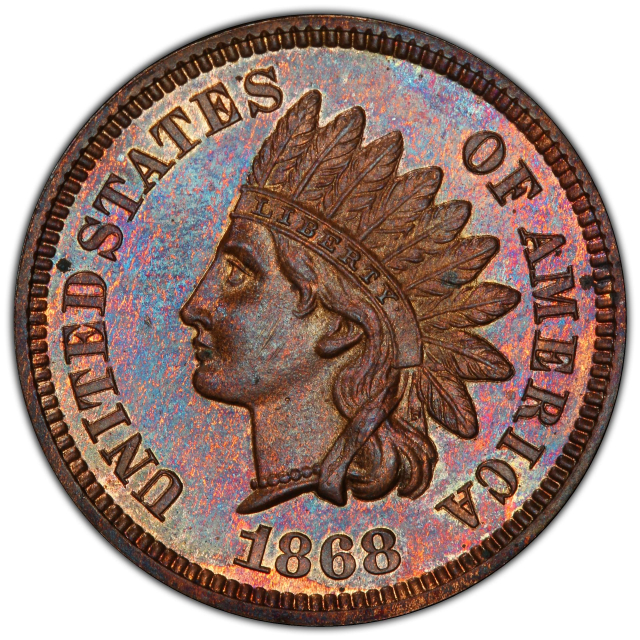 1868 1C Indian Cent PCGS PR64RB (PHOTO SEAL)